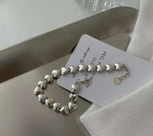 925 Silver Interlocking Hearts Bracelet