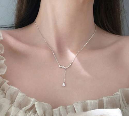 925 Silver Water DropTassel Necklace