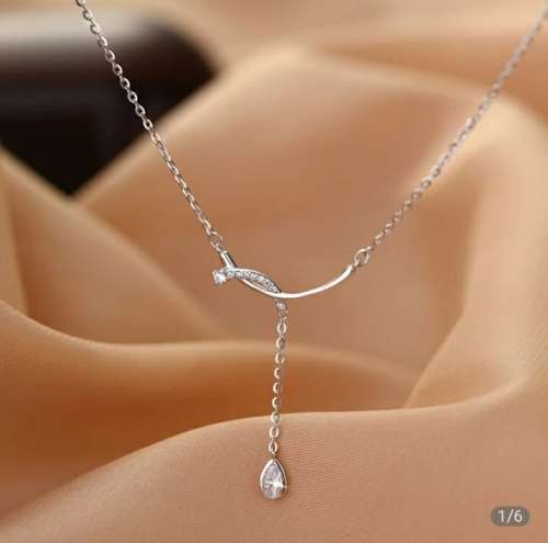 925 Silver Water DropTassel Necklace