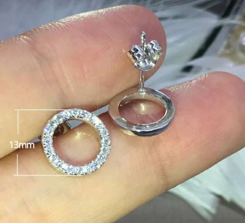 925 Silver Cubic Zirconia Halo Earrings