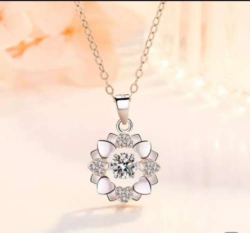 925 Silver Heart Flower Necklace