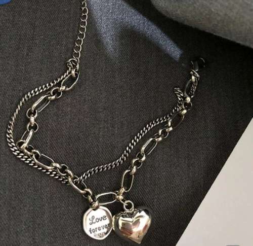 925 Silver Love Forever and Heart Bracelet