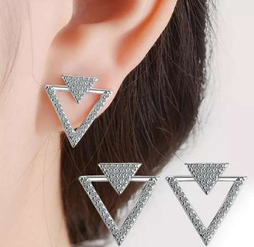 925 Silver Triangle Earrings