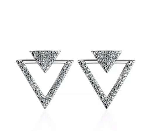 925 Silver Triangle Earrings