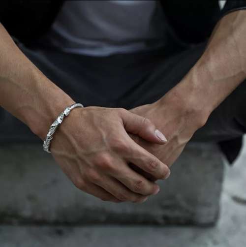 925 Silver Lotus Unisex Bangle