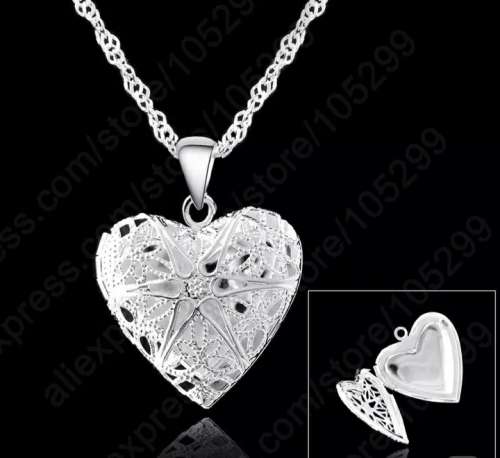 925 Silver Heart Locker Necklace