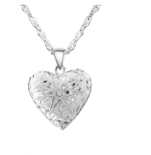 925 Silver Heart Locker Necklace