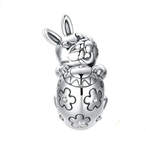 925 Silver Friendly Bunny Slider Charm