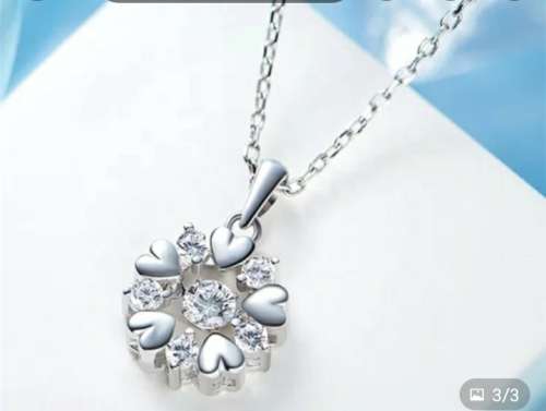 925 Silver Heart Flower Necklace