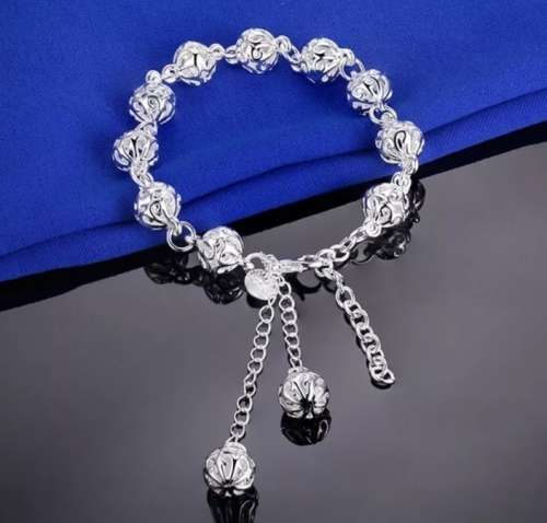 925 Silver Filigree Ball Bracelet
