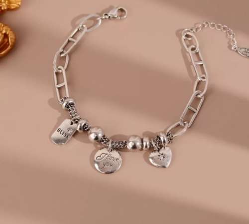 925 Silver U Shape Charms Bracelet