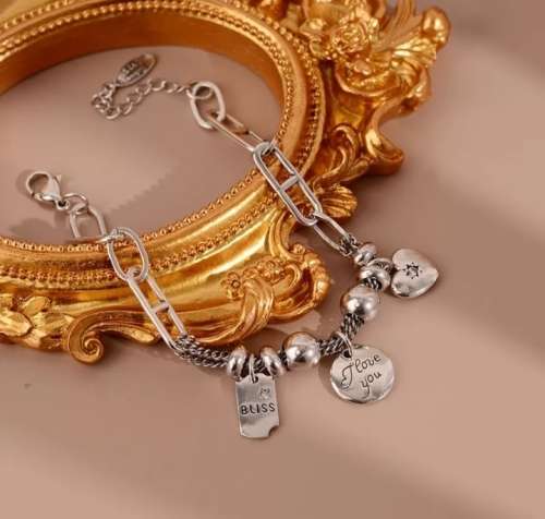 925 Silver U Shape Charms Bracelet