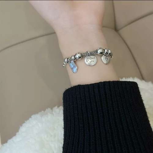 925 Silver U Shape Charms Bracelet
