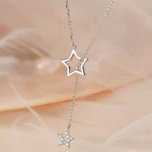 925 Silver Layered Star Necklace