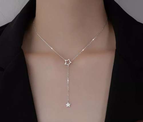 925 Silver Layered Star Necklace