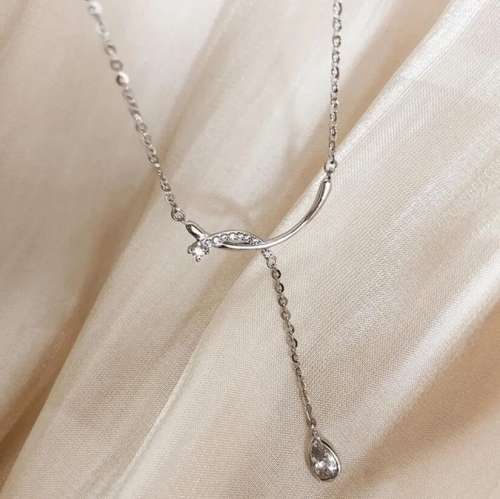 925 Silver Water DropTassel Necklace