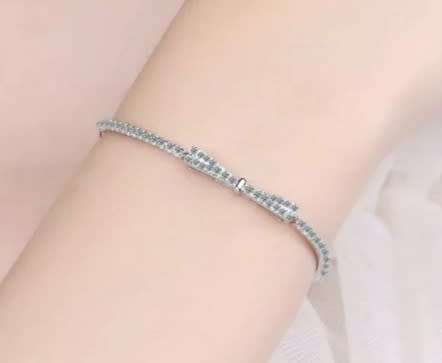 925 Silver CZ Bow Bracelet