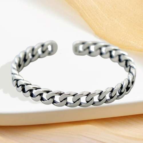 925 Silver Twisted Stitching Bangle