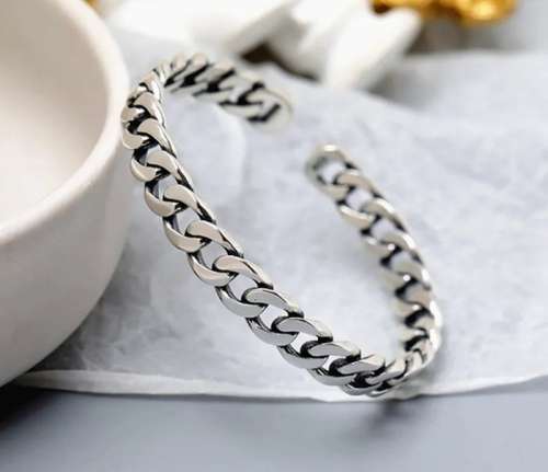 925 Silver Twisted Stitching Bangle