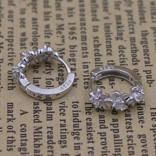 925 Silver Camelia CZ Earrings