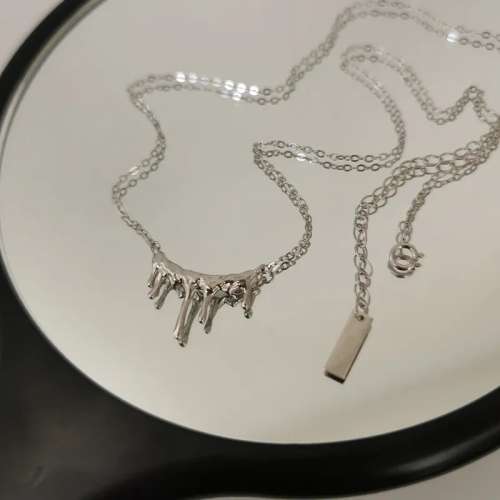 925 Silver Irregular Waterdrop Necklace
