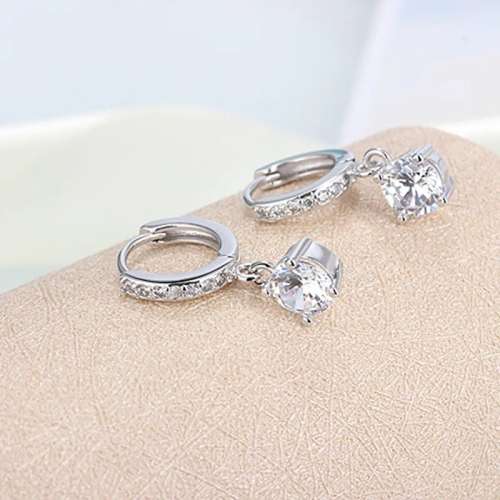 925 Silver Hanging CZ Earrings