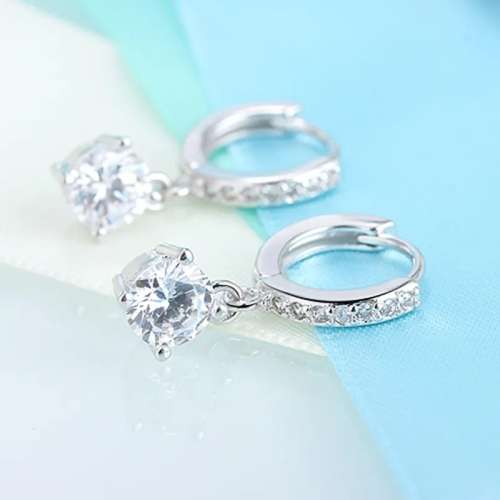 925 Silver Hanging CZ Earrings
