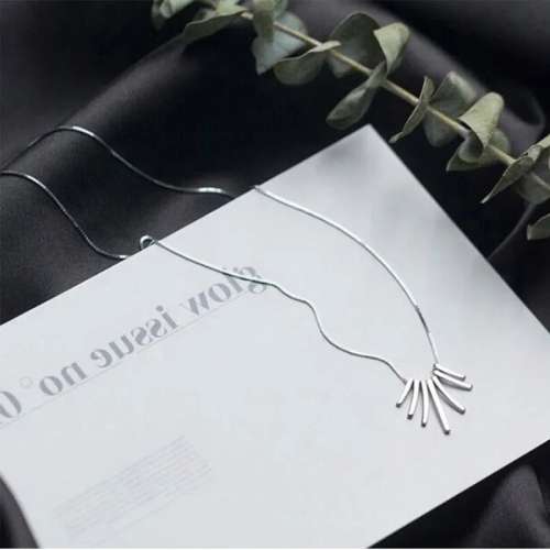 925 Silver Strips Necklace