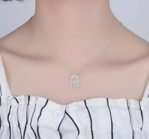 925 Silver Dream Catcher Necklace