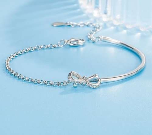 925 Silver Bow Knot Bracelet