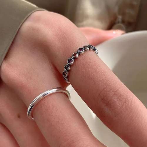 925 Silver Multicolour Resizable Ring