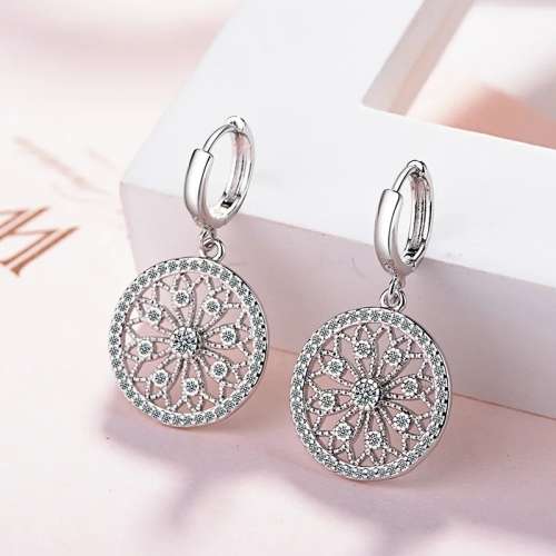 925 Silver Bohemian Flower Earrings