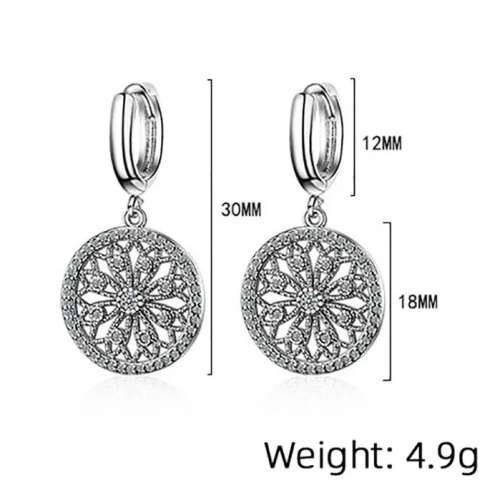 925 Silver Bohemian Flower Earrings