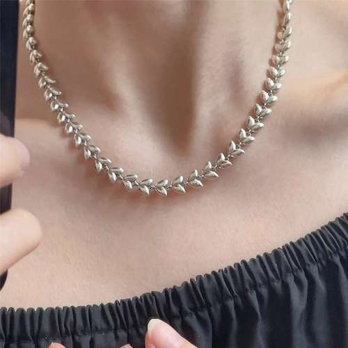925 Silver Wheat Link Necklace and Bracelet