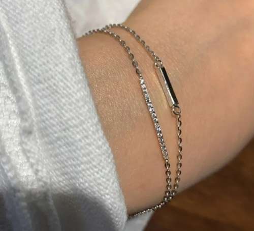 925 Silver Double Layer CZ Bracelet