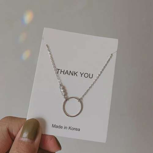925 Silver Circle and CZ Choker Necklace