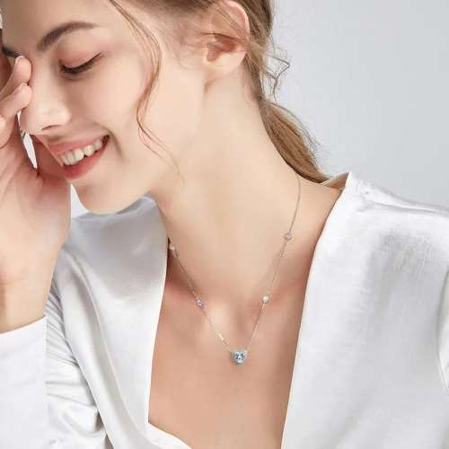 925 Silver CZ Love Heart Necklace