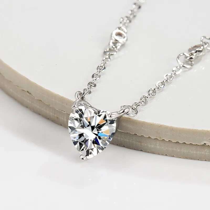 925 Silver CZ Love Heart Necklace