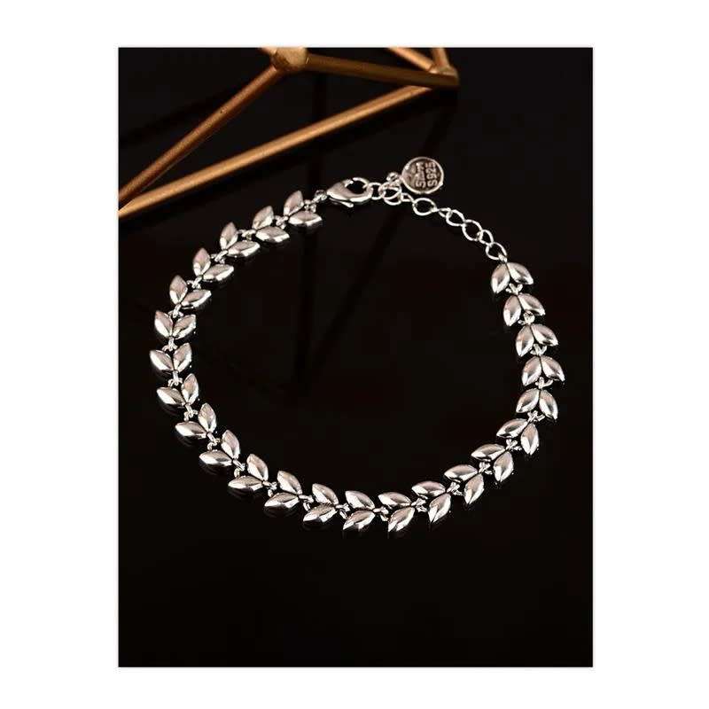 925 Silver Wheat Link Necklace and Bracelet
