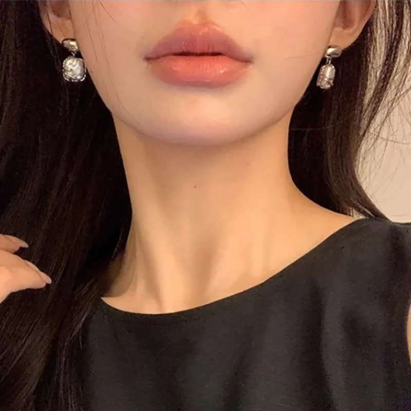 925 Silver Lava Pearl Earrings