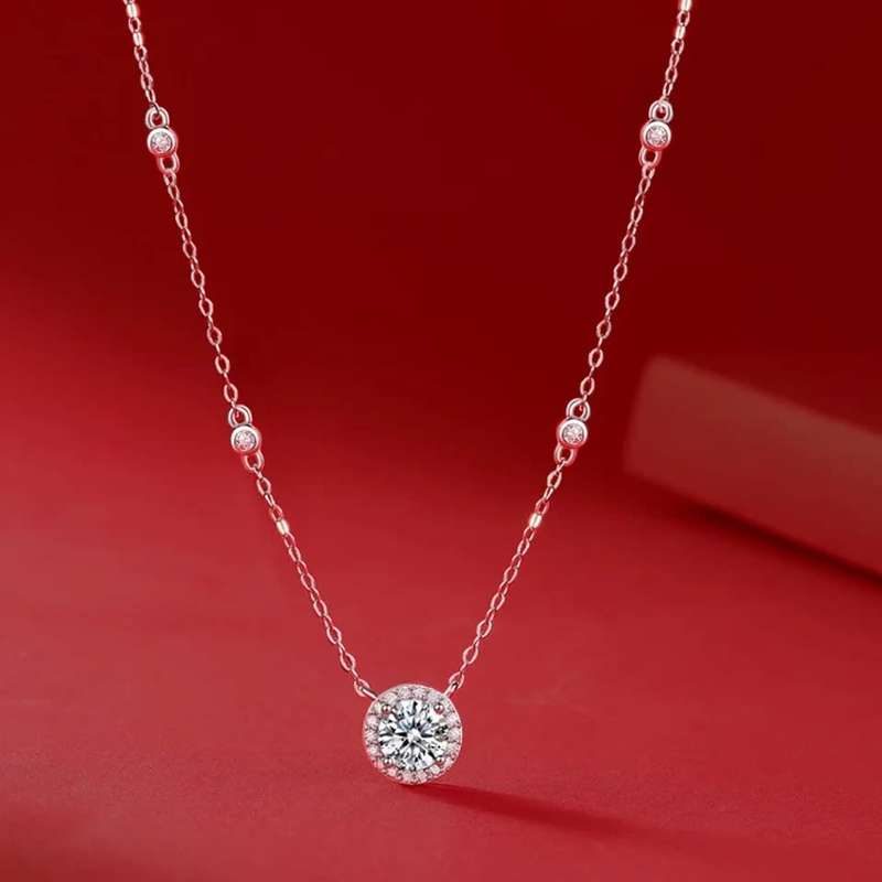 925 Silver CZ Love Halo Necklace
