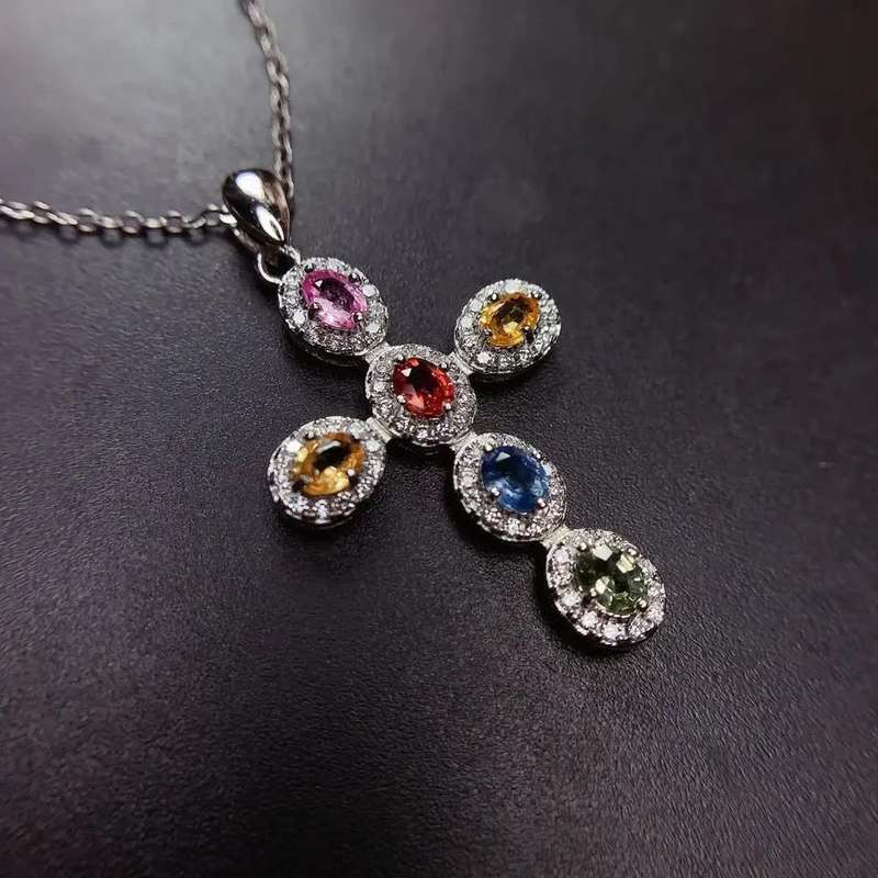 SPECIAL - 925 Silver Colourful CZ Cross