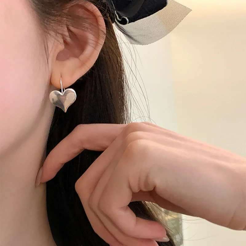 925 Silver Sweet Heart Hook Earrings