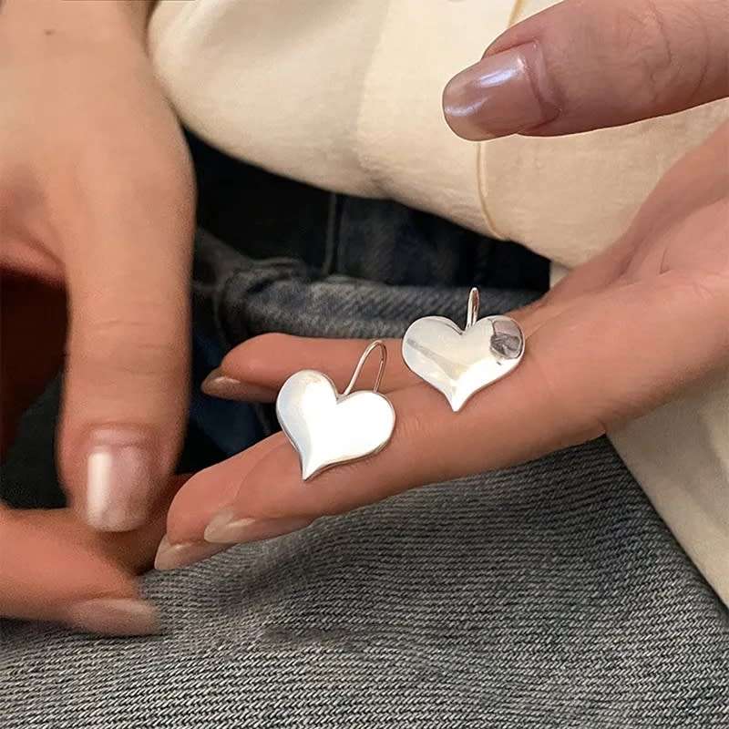 925 Silver Sweet Heart Hook Earrings