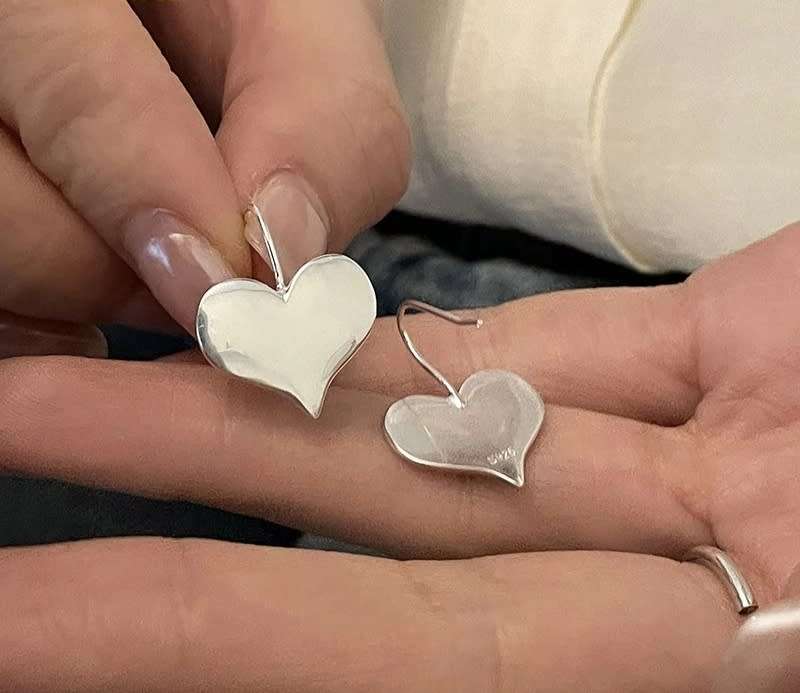 925 Silver Sweet Heart Hook Earrings