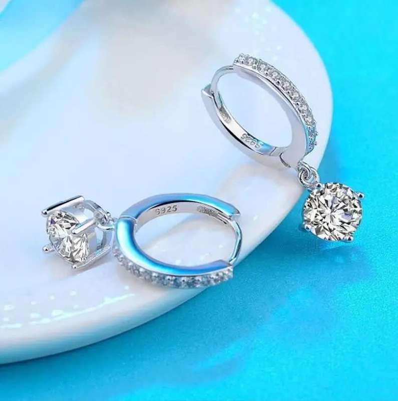 925 Silver Hanging CZ Earrings