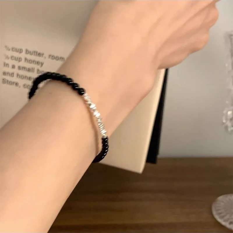 SPECIAL - 925 Silver and Agate Beads Bracelet.