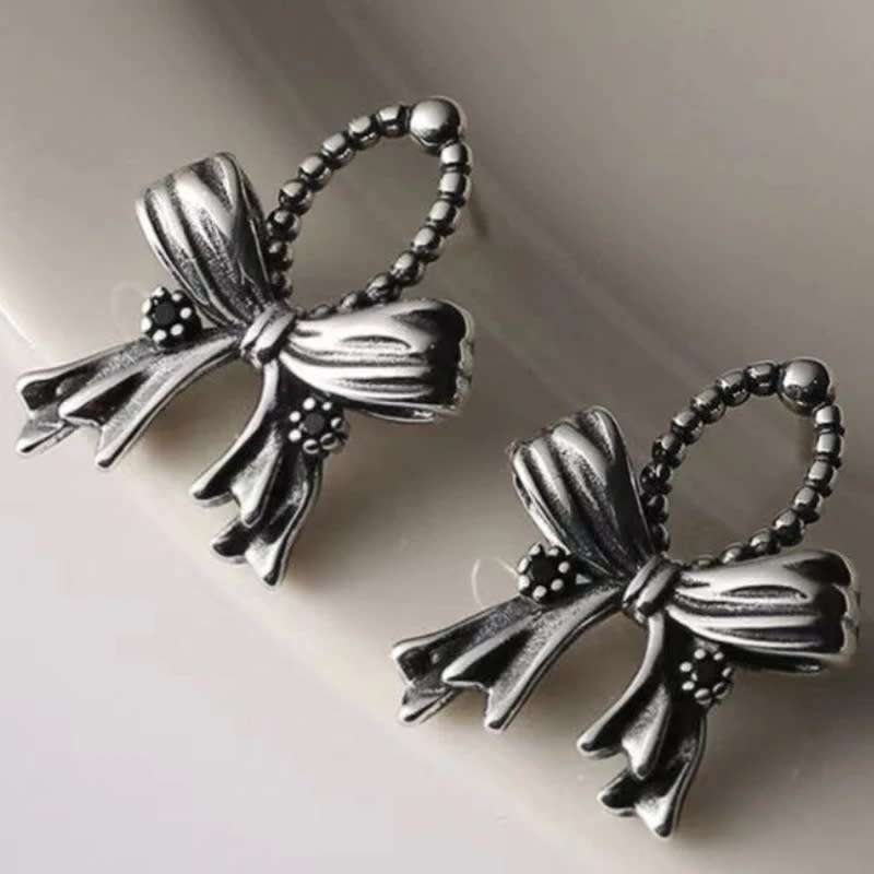 925 Silver Vintage Bow Stud Earrings