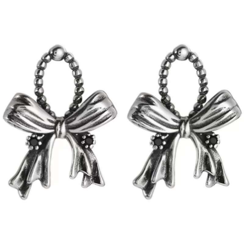 925 Silver Vintage Bow Stud Earrings