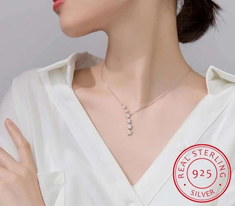 925 Silver Stars Necklace